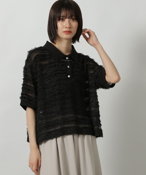 LAKOLE（ラコレ） tシャツ 半袖 ジャガードポロシャツ / 499546