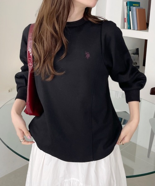 トレーナー スウェット 「U.S. POLO ASSN」ボリュームスリーブ クルーネック スウェット レディース
