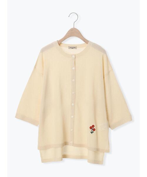 モール刺繍カーディガン   七分袖カーディガン 洗える】七分袖カーディガン(カーディガン) | MK MICHEL KLEIN HOMME