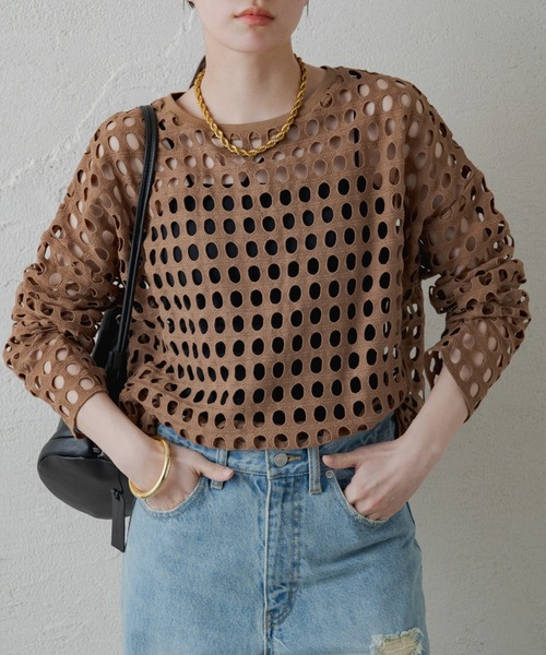 「LOUNGEDRESS」 長袖カットソー FREE ベージュ レディース