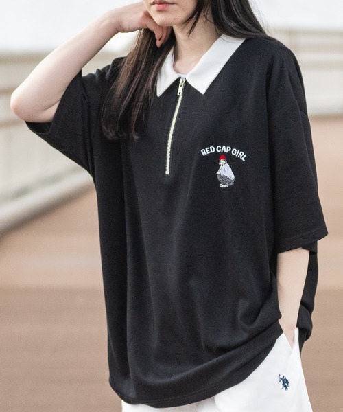 「Red Cap Girl」 半袖Tシャツ LARGE グレイッシュベージュ メンズ