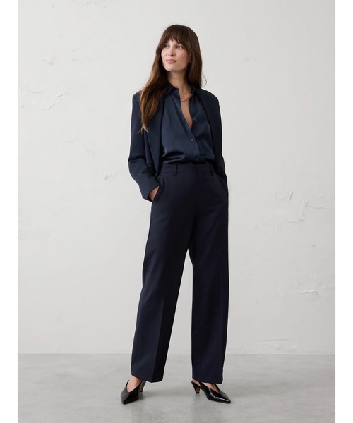 パンツ BANANA REPUBLIC FACTORY STORE　　ストレートハイライズスカルプテッドパンツ レディースの画像