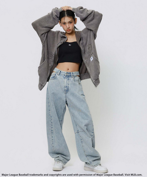 BACK TO THE FIELD パーカー 「MLB」ZIPビッグフーディー レディース