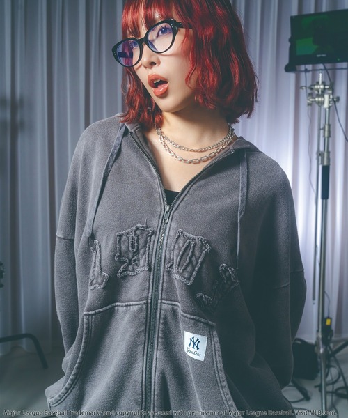 BACK TO THE FIELD パーカー 「MLB」ZIPビッグフーディー レディース