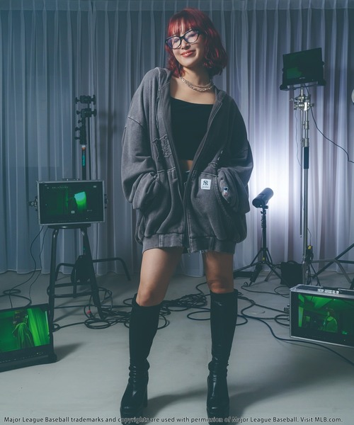 BACK TO THE FIELD パーカー 「MLB」ZIPビッグフーディー レディース