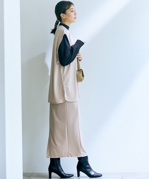 「slattgir」 「kawasho」ノースリーブトップス M ライトベージュ レディース_画像7