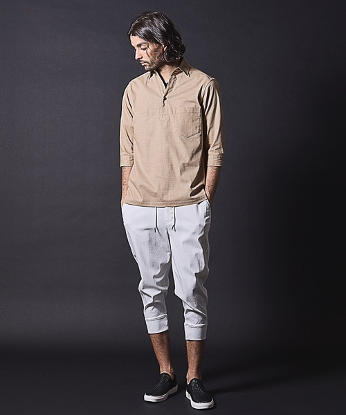 「RATTLE TRAP」 7分袖シャツ M ベージュ メンズ_画像3