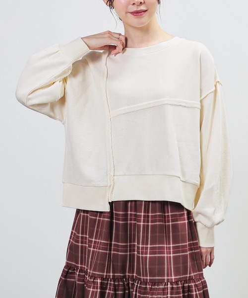 Honeys（ハニーズ） トレーナー スウェット リメイク風ゆるトップス 