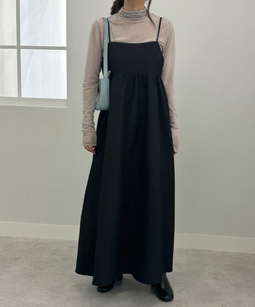 「solleim」 キャミソールワンピース M ブラック レディース_画像4