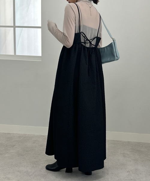 「solleim」 キャミソールワンピース M ブラック レディース_画像6