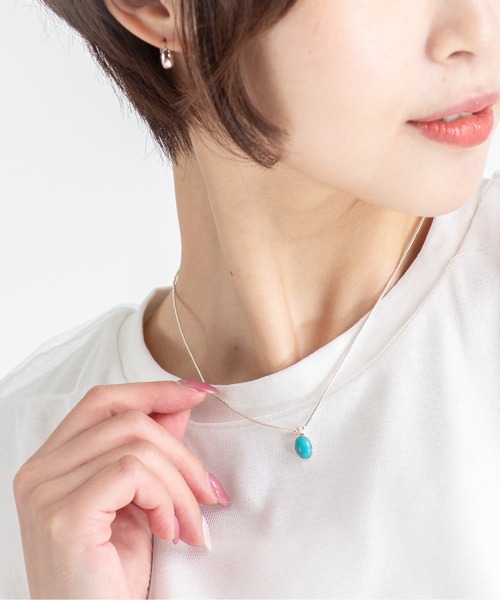 Harpo シルバーオーバルペンダントネックレス Harpo（アルポ） ネックレス シルバー ネックレス チューブラービーズ