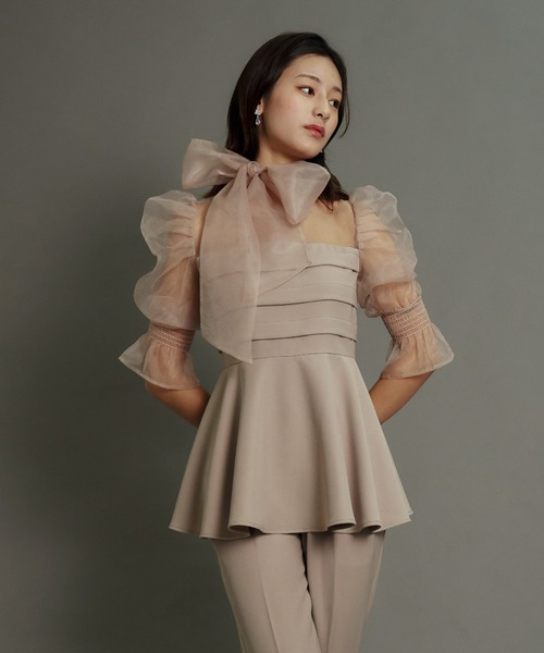 パンツドレス ribon organdy set up 【公式通販】