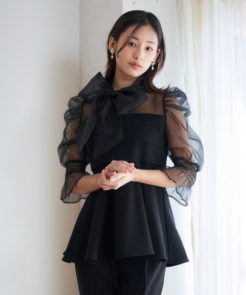 スーツ・フォーマル・ドレス RIBON ORGANDY SET UP パンツドレス ribon organdy set up 【公式通販】