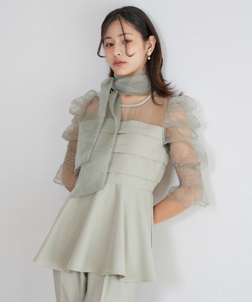 My shawty（マイシャウティー） パンツドレス ribon organdy set up