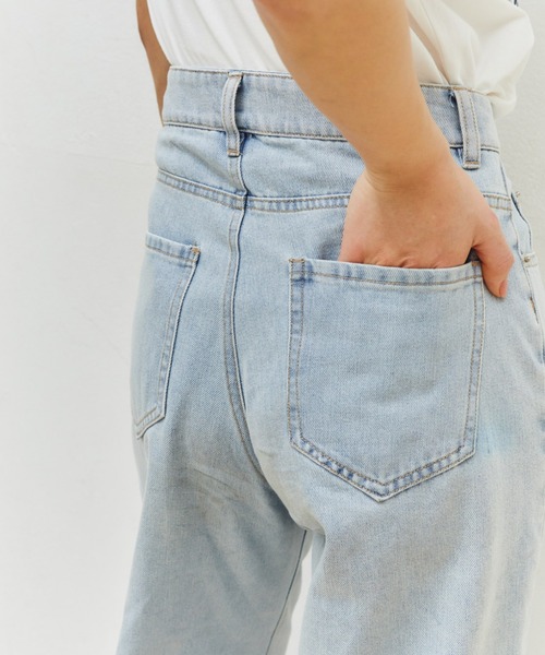 ジーンズ デニム デニムパンツ ランダムパールデコレーションデニムパンツ レディース | MELSOI. | 18
