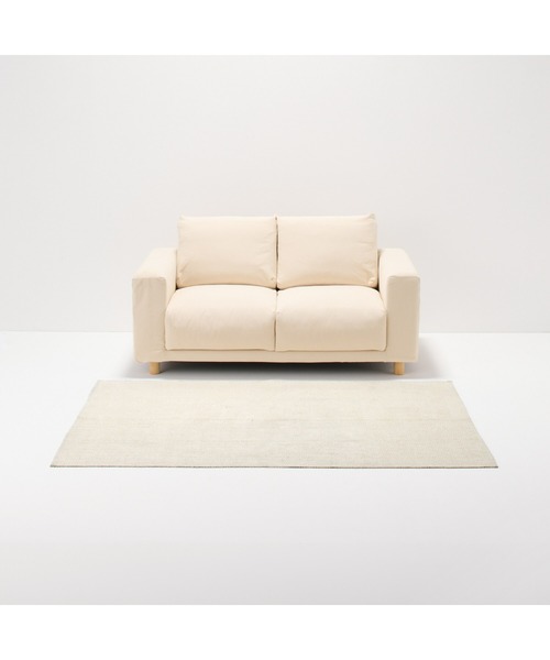 無印良品（MUJI） ラグ ラグマット 綿 手織りラグ 140×195cm