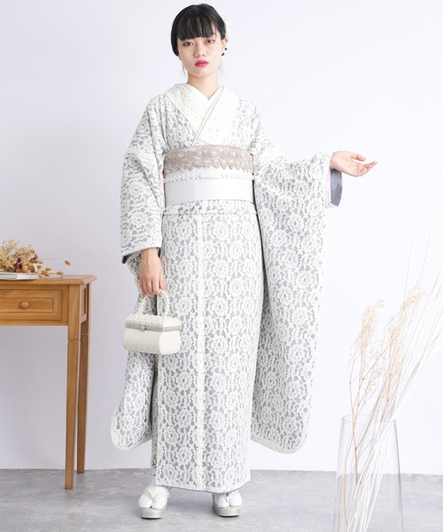 utatane 着物 振袖2点セット レース着物＋袋帯 レディース