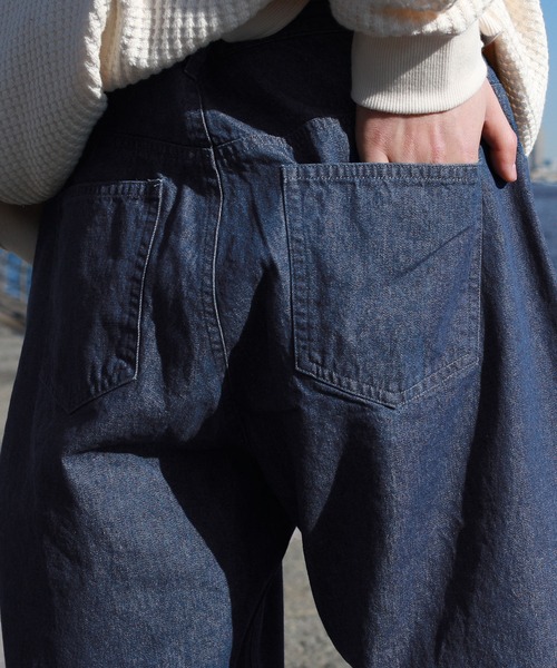 デニムブルー バルーンシルエットパンツ　45rpm 楽天市場】バルーンデニム デニムパンツ パンツ レディース 送料