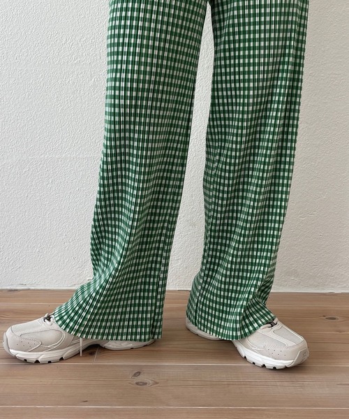 PLEATS PLEASE プリーツプリーズ ギンガムチェック パンツ2 wee9s gingham check pleats pants / セルフカット可能な