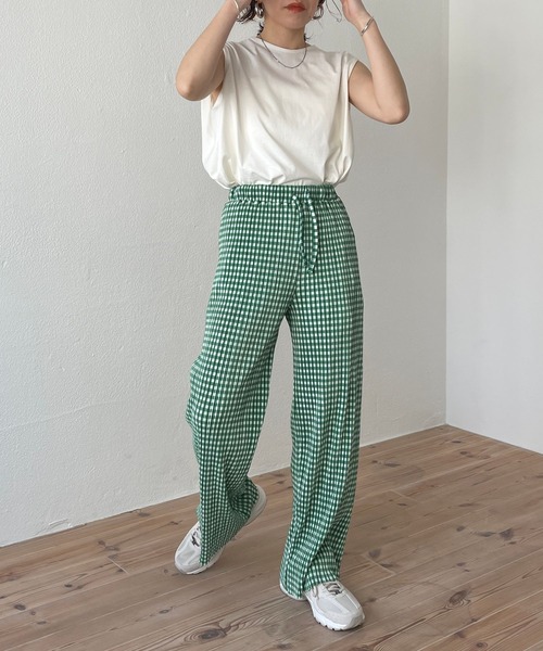 PLEATS PLEASE プリーツプリーズ ギンガムチェック パンツ2 プリーツプリーズ プリーツパンツ ギンガムチェック イッセイ