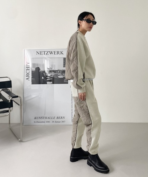 トレーナー スウェット ハーフキルティングMTM レディース Didot.showroom トレーナー スウェット ハーフキルティングMTM