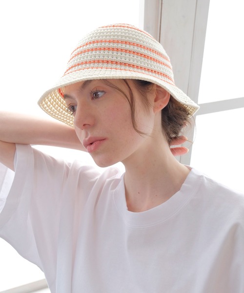 帽子 ハット メンズ LINE KNIT BUCKET HAT｜zozo｜07