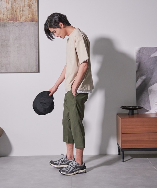 kolor クロップドパンツ スラックス ブルー リネン混合 kolor クロップドパンツ スラックス ブルー リネン混合 - メルカリ