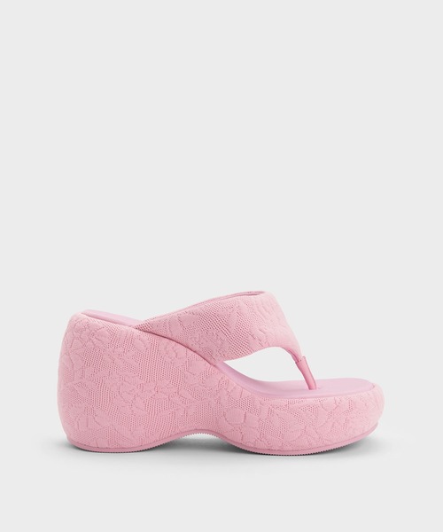 新品 CHARLES＆KEITH Noemi ノエミ ウェッジトングサンダル CHARLES ＆ KEITH サンダル Noemi ノエミ ウェッジトング