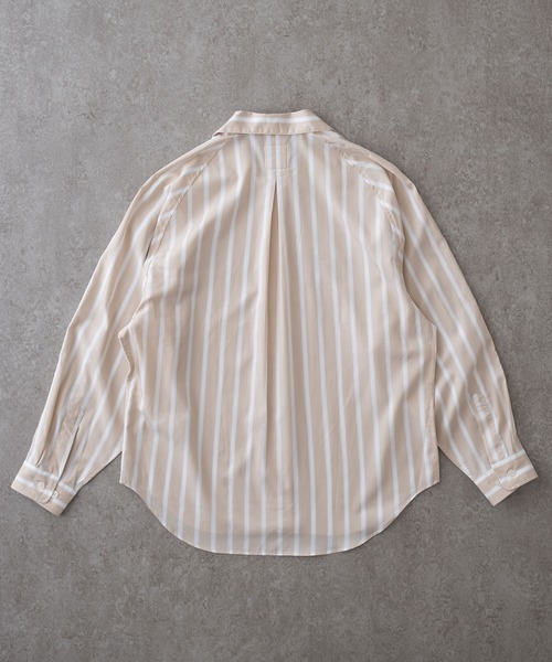 JELADD ベージュ ストライプ 長袖シャツ L ヤマト屋シャツ店 ベージュストライプ 長袖シャツ - メルカリ
