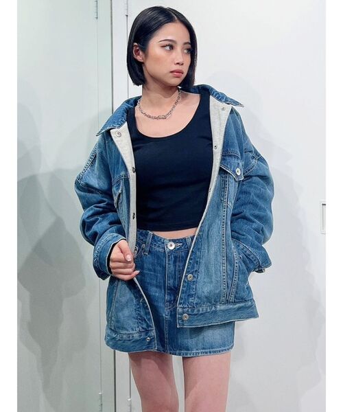 新品タグ付き/GYDA/キルティングデニムセットアップ/ジャケット&スカート 新品タグ付き/GYDA/キルティングデニムセットアップ/ジャケット
