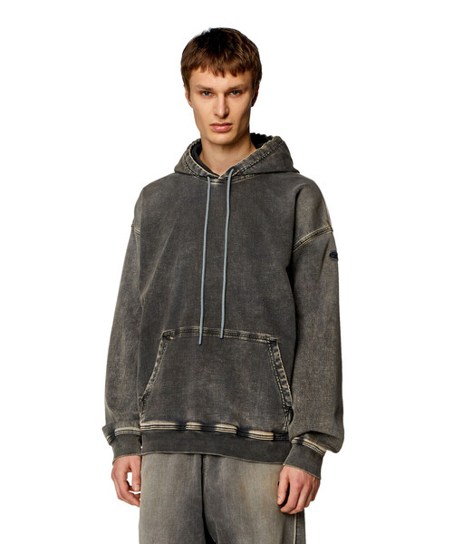 ★Diesel★D-Um-Rib パーカー デニム【送料込/関税込】 Diesel ☆ D-Um-Rib Track Denim Hoodie Black Dark Grey