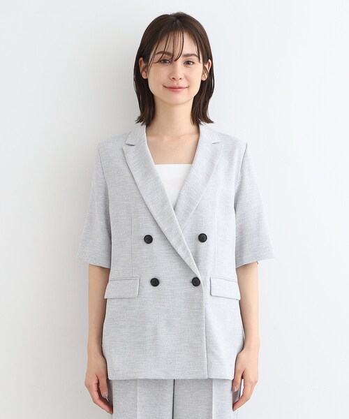 【INDIVI】リネン風テーラードジャケット・パンツ₋42サイズ INDIVI ジャケット テーラードジャケット 「洗える／UVケア