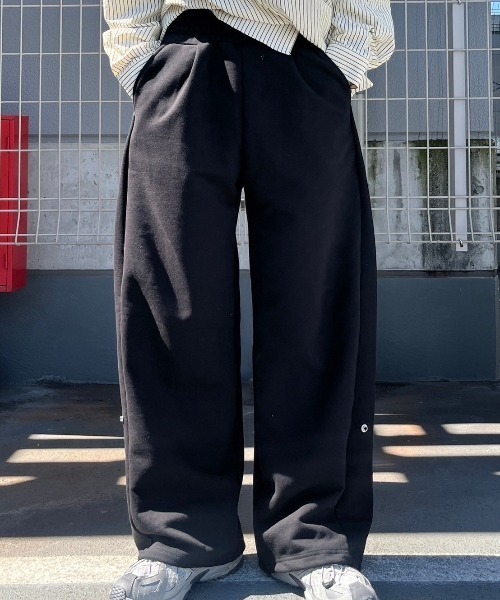 メンズ ストリートファッション Chikashitsu + チカシツプラス snap button buggy sweat pants スナップボタン｜zozo｜07