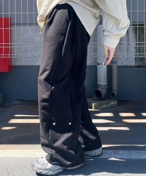 メンズ ストリートファッション Chikashitsu + チカシツプラス snap button buggy sweat pants スナップボタン｜zozo｜06