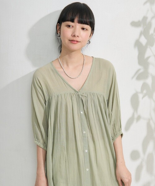 FREAK'S STORE ワンピース インド シングルガーゼギャザー
