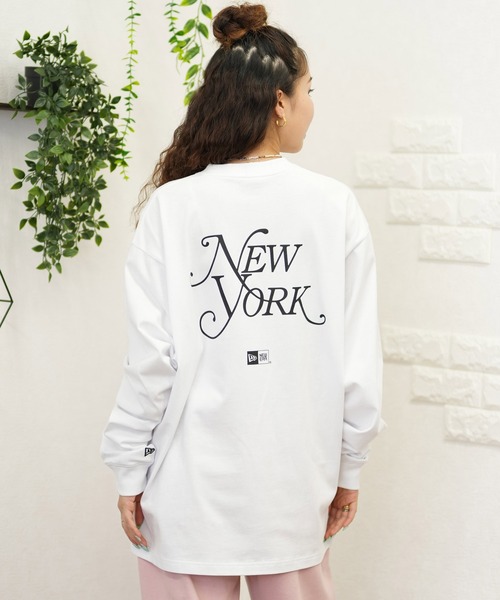 NEW ERA ニューエラ 長袖 Tシャツ レディース ロンT バックプリント 14350607 NEW ERA ニューエラ 長袖 Tシャツ レディース ロンT バック