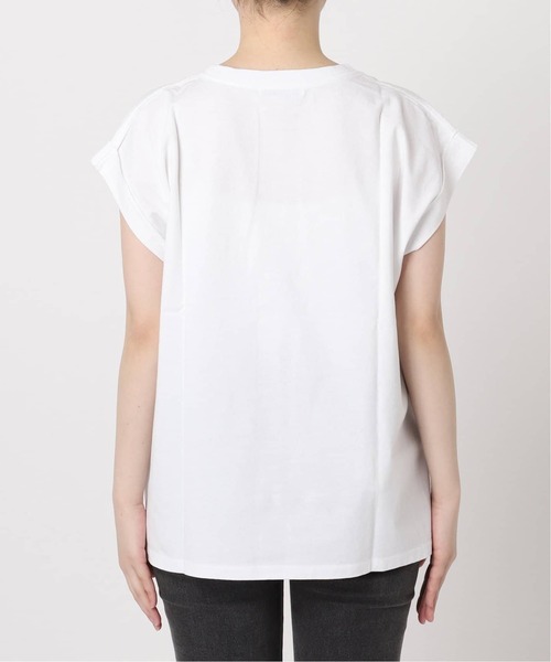 ➀【JOURNAL STANDARD relume】白 刺繍ロゴフレンチTEE JOURNAL STANDARD relume｜《追加4》刺繍ロゴフレンチTEE