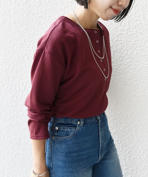 【シップス　ウィメン】〈洗濯機可能〉シアー 裏毛 2WAY プルオーバー SHIPS tシャツ 「洗濯機可能」シアー 裏毛 2WAY プルオーバー