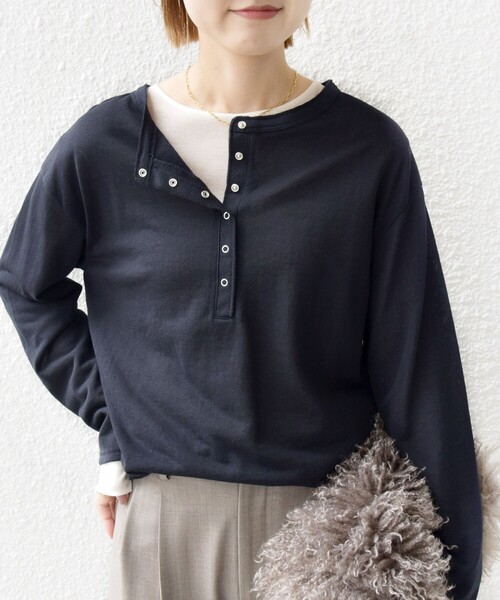 SHIPS tシャツ 「洗濯機可能」シアー 裏毛 2WAY プルオーバー