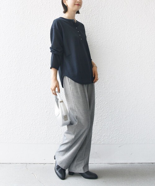 SHIPS tシャツ 「洗濯機可能」シアー 裏毛 2WAY プルオーバー