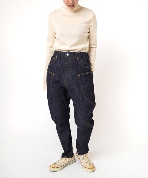 URCH RNAダークブルーデニムワイドレッグパンツ URCH RNA ジーンズ デニム デニムパンツ R4273 ロークロッチ