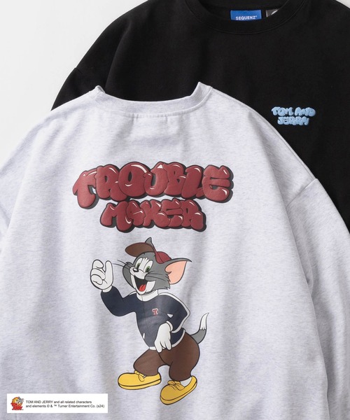 大人気　トムアンドジェリー　プリントロゴ　デザイントレーナー トレーナー スウェット 「0」「TOM＆JERRY/トムとジェリー」ワン