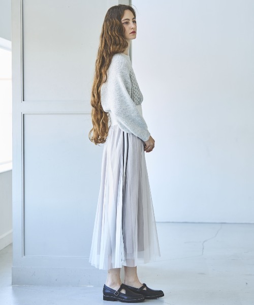 スカート And Couture And Couture スカート ウエストリブサイドラインストライプ