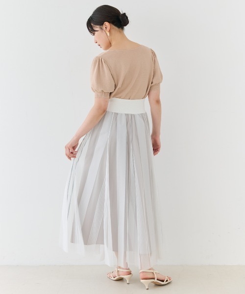 スカート And Couture And Couture スカート ウエストリブサイドラインストライプ