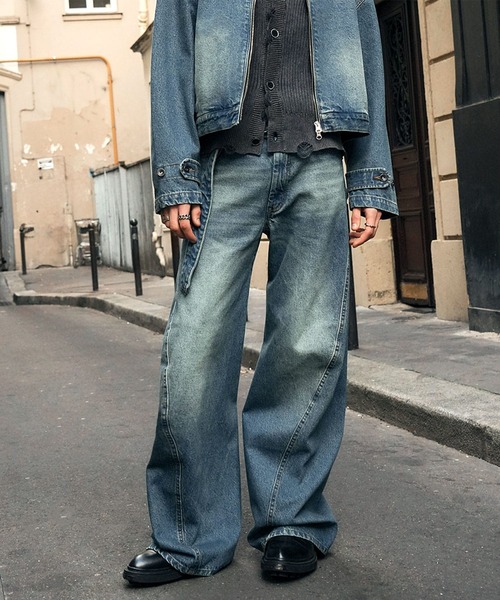 Ruelle ジーンズ 「Ruelle」Flared Denim Pants with Seam