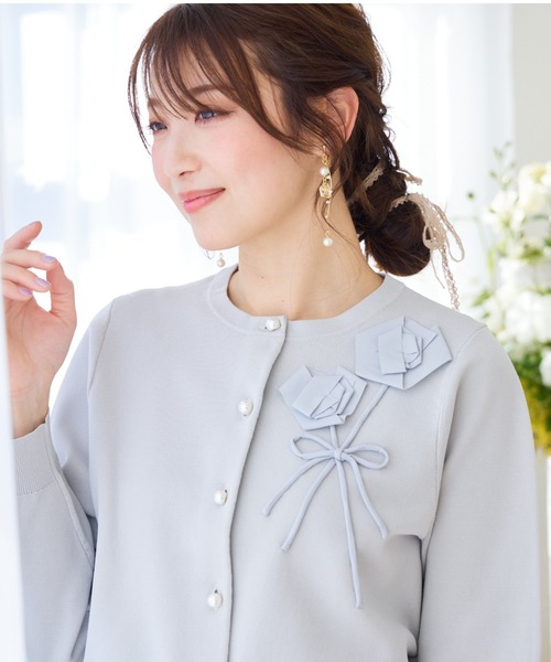 Rose Tiara カーディガン フラワーニットカーディガン
