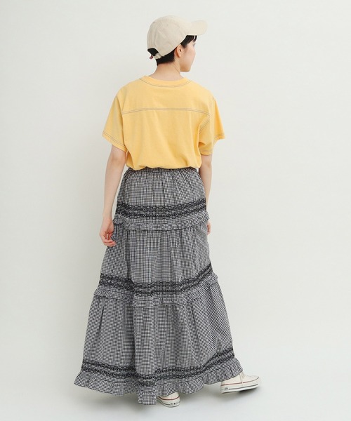 Dot＆stripes ロングスカート Dot＆Stripes CHILD WOMAN スカート 60sギンガム スモッキング