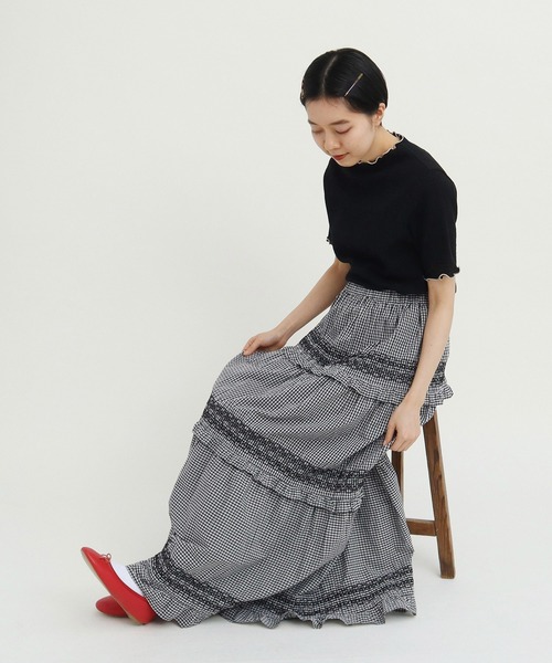 Dot＆stripes ロングスカート Dot＆Stripes CHILD WOMAN スカート 60sギンガム スモッキング