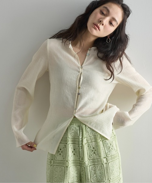 ブラウス シャツ 2WAY楊柳シアーブラウス　588567 レディース THE Yon ブラウス シャツ 2WAYシアー楊柳ロングスリーブトップス