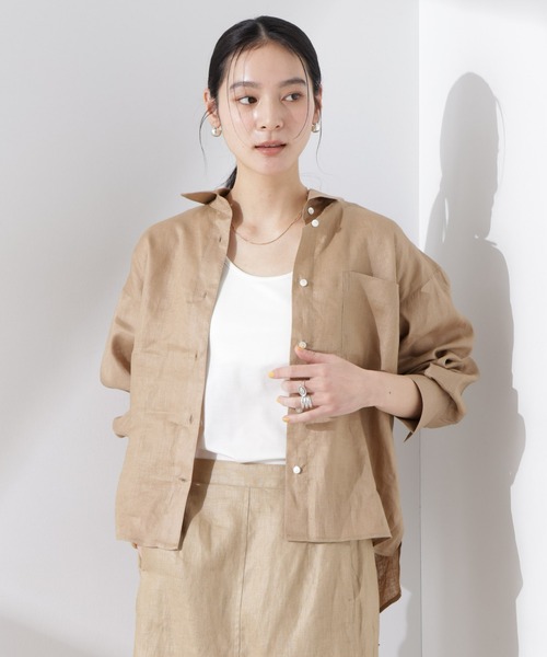 NANO universe シアーブラウス NANO universe ブラウス シャツ シアーチェックギャザー2way